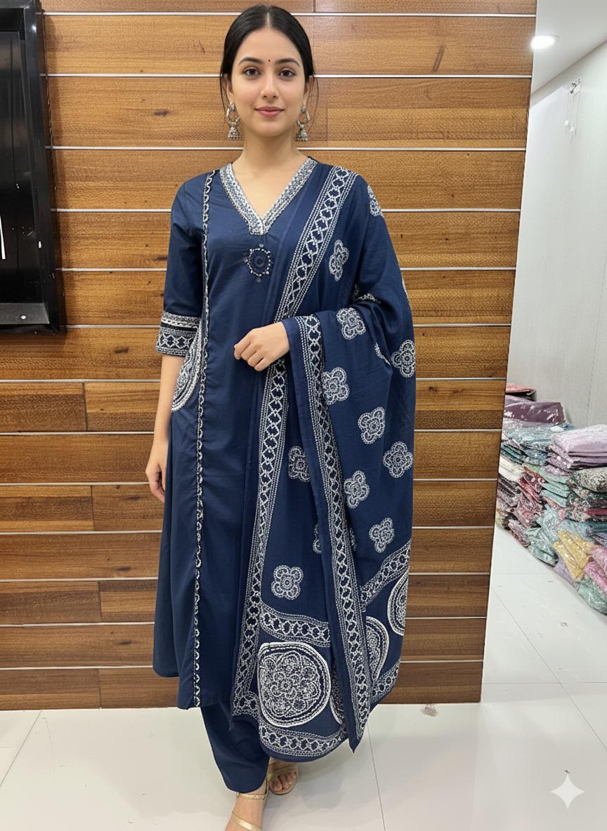 Cotton Pocket Kurti Set