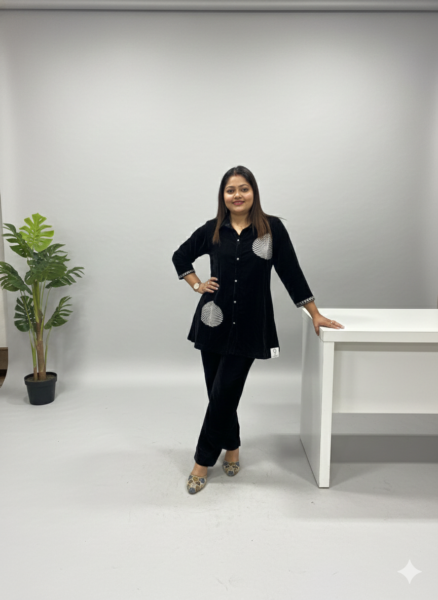 Black Velvet Cord-set