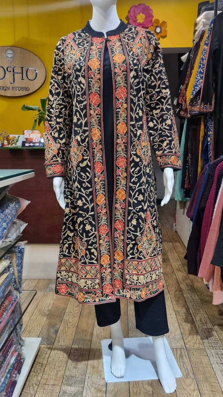 Kashmiri Black Outer Dress
