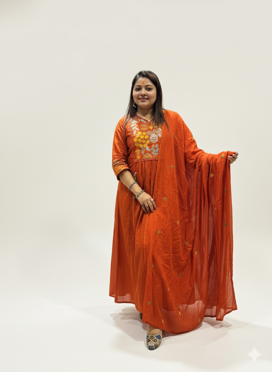 Cotton Aline Designer Suit