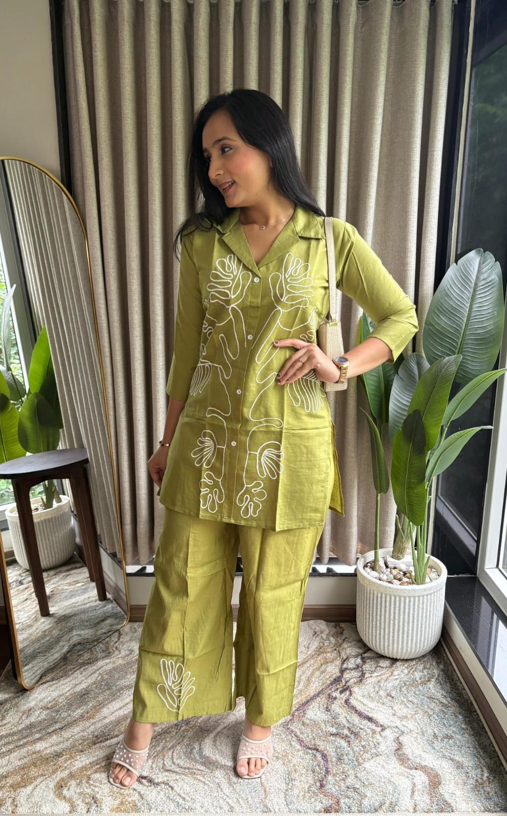 Silk Cordset with Plazo pant