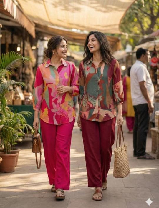 Muslin Co-ord Set With Plazo Pant